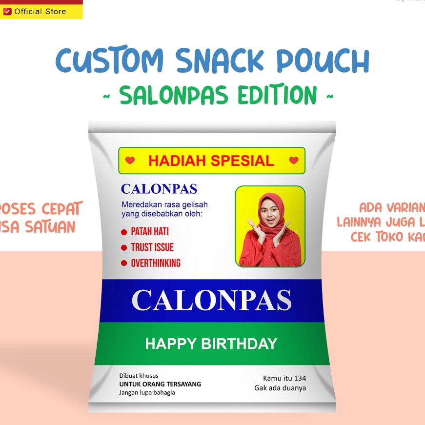

Pilihan Snack Custom Foto Teks Bungkus Pouch Jumbo Ala Salonpas Edition