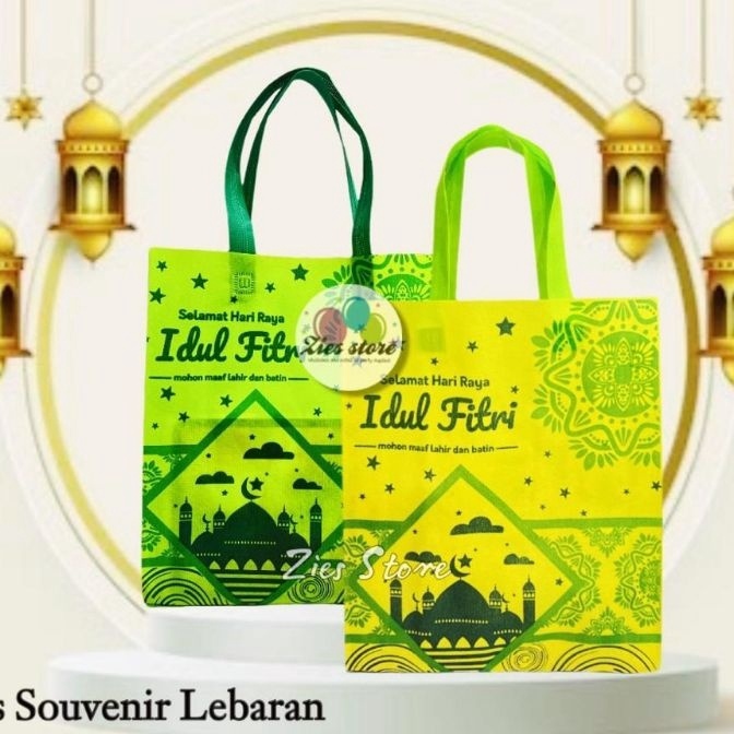 

Promo ISI 12 Tas souvenir Goodie bag kantong Idul Fitri Lebaran Ramadhan M