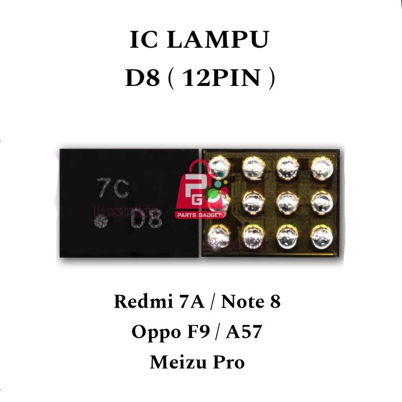 IC Lampu D8 12 Pin Display Light Chip