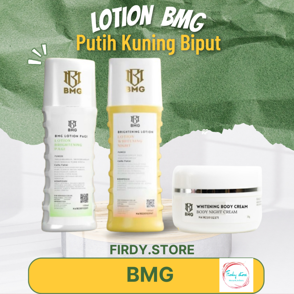 Lotion BMG Paket Lengkap + Biput Pemutih Badan Pagi Malam Platinum Body Cream Original
