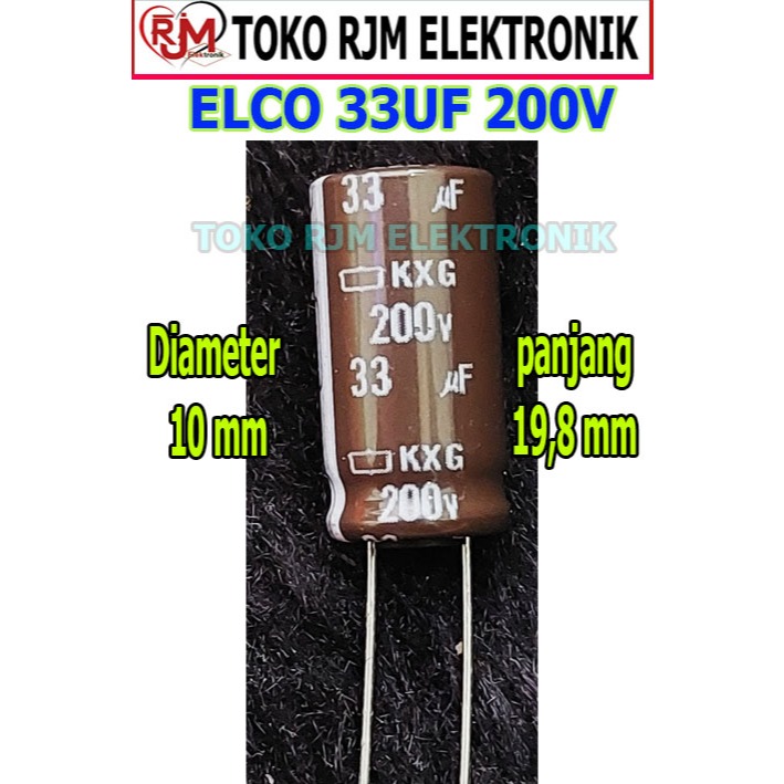 Elco 33uf 200v warna coklat
