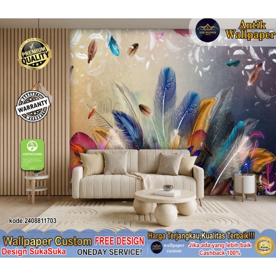 Wallpaper Custom Tema 3D Mural | Wallpaper Ruang Tamu | Wallpaper 3D Mural