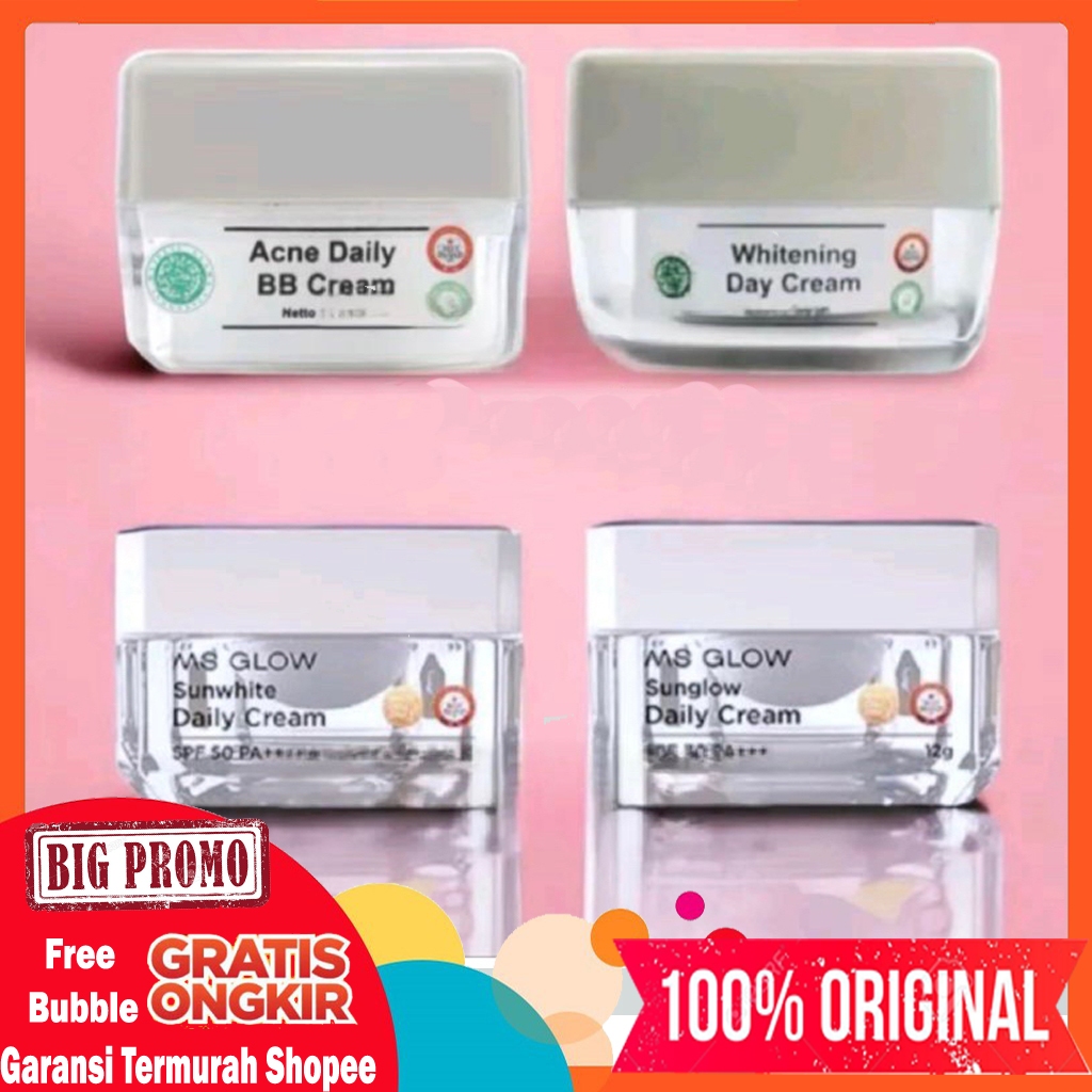 SUN GLOW MS GLOW PKT SUNGLOW / SUN WHITE MS GLOW / BB ACNE DAILY CREAM MS GLOW / DAY CREAM MS GLOW