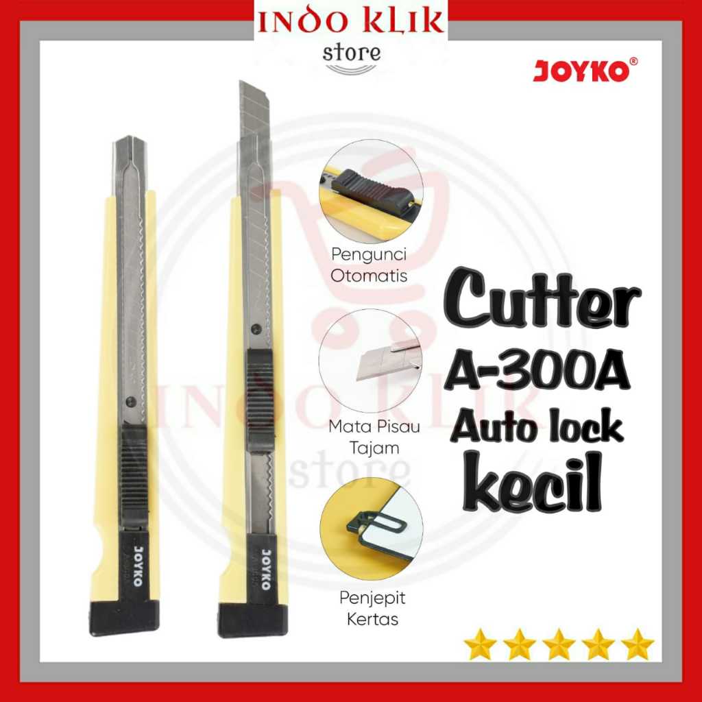 

Cutter Joyko A-300a Auto lock / Pisau Kecil A 300a Autolock