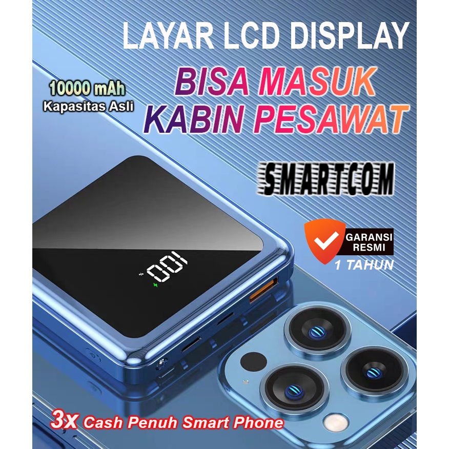 < SMARTCOM >  Power Bank 10000 mAh Fast Charging 4 in 1  LED Power Digital Display Powerbank