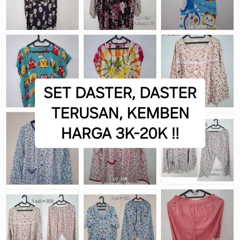 Daster / Daster set / Daster Terusan / Kemben Preloved / Secons