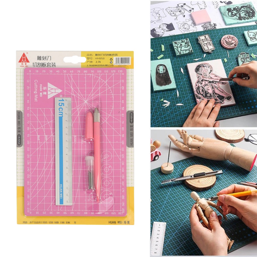 

A5 Cutting Mat/PVC Cutting Mat DuaSisi Alat DIY Cutting BoardAlas Potong Gundam Paket SetHemat Penggaris aluminium PenCutter