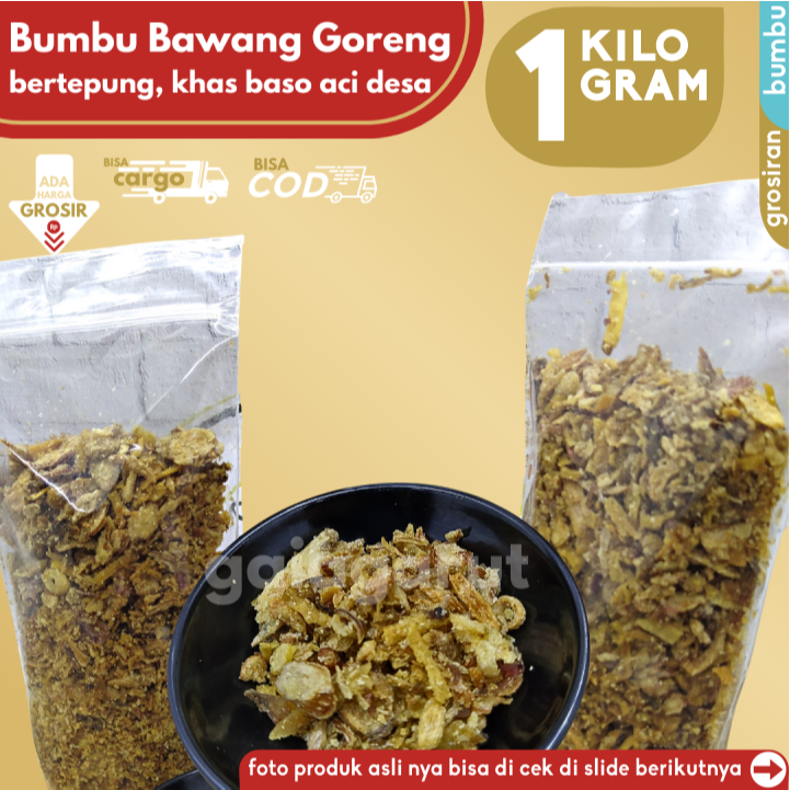 

GROSIRAN - 1KG Bumbu BAWANG GORENG isi 4x250g Bertepung by GG (Bisa COD/Grosir/Kargo)