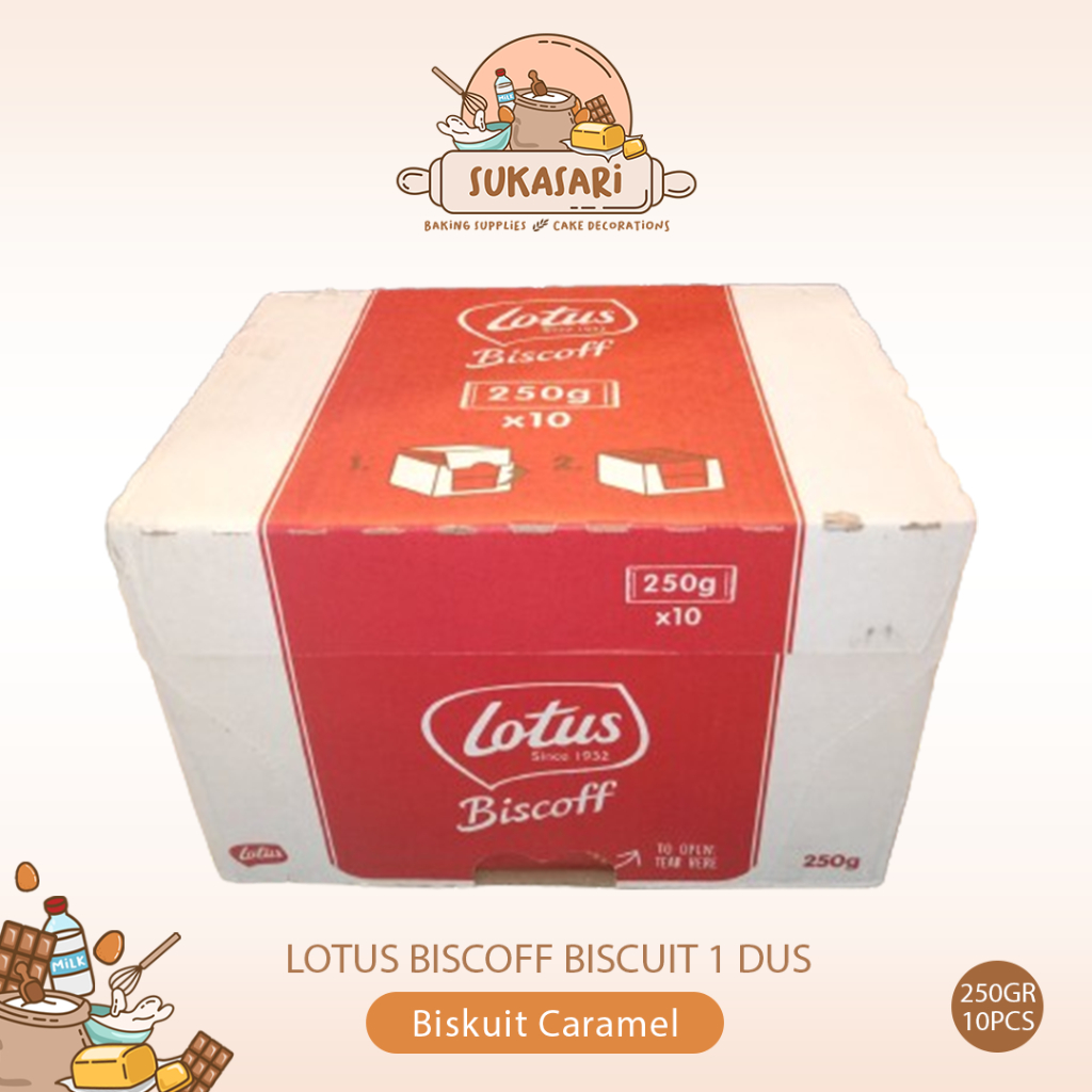 

GROSIR Lotus Biscoff Biscuit 10x250gr/ Biskuit Caramel Karamel 250 gram dus