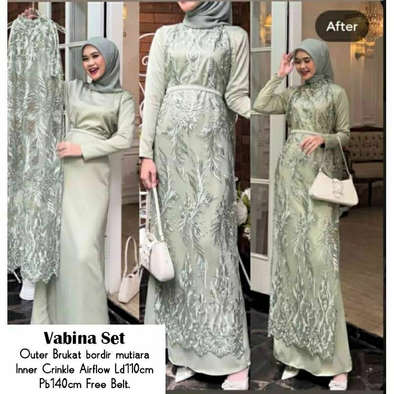 GAMIS PESTA MEWAH ELEGAN VABINA SET / GOSIR BUSANA SURABAYA / INDINA MAXY