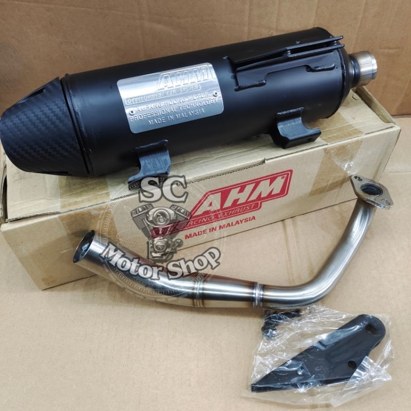 Knalpot AHM standar racing ujung motif carbon beat fi 2022 - beat street - scoopy 2022
