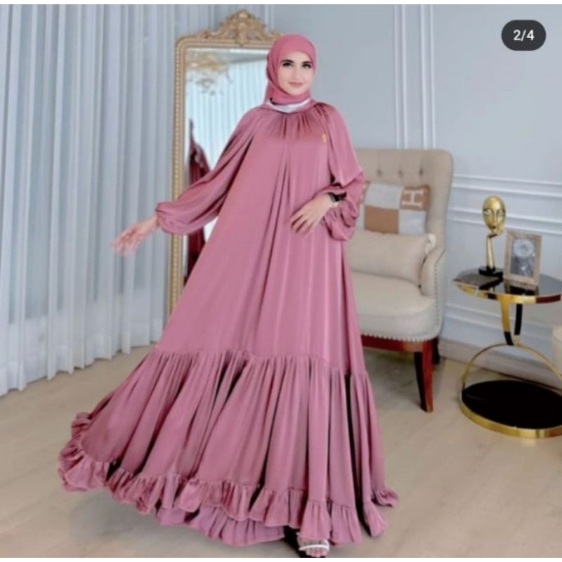 GAMIS SET HIJAB SILK SHELLASAUKIA