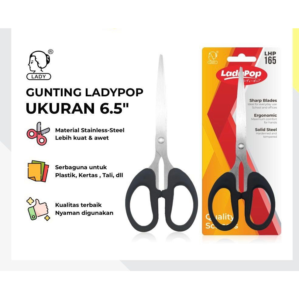 

LADYPOP GUNTING STAINLESS STEEL UKURAN SEDANG 6,5 INCHI