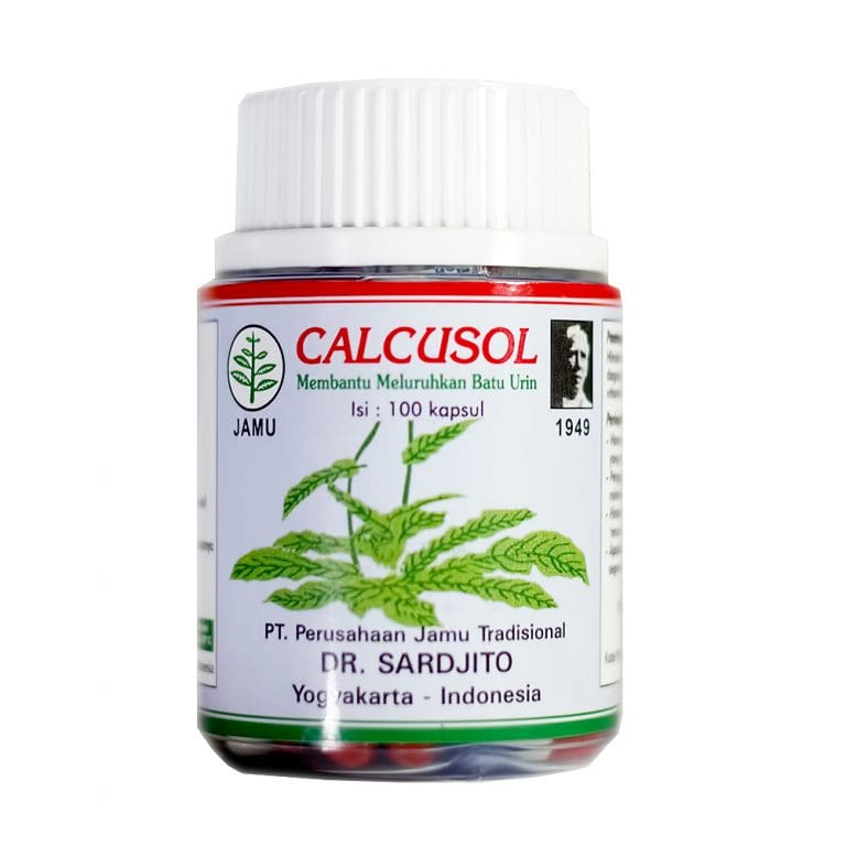 Calcusol 100's Kapsul Dr. Sardjito - Obat Peluruh Batu Ginjal / Obat Kencing Batu / Obat Batu Empedu