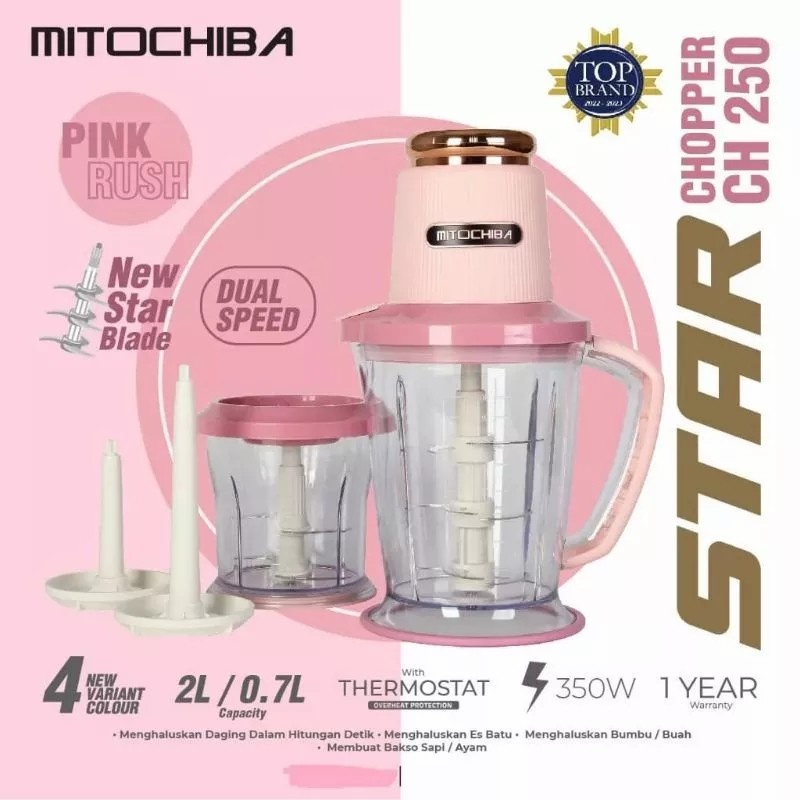 MITO Chopper Mitochiba Mito CH 250 Food Chopper 2L Blender Serbaguna CH250 2 Liter Original