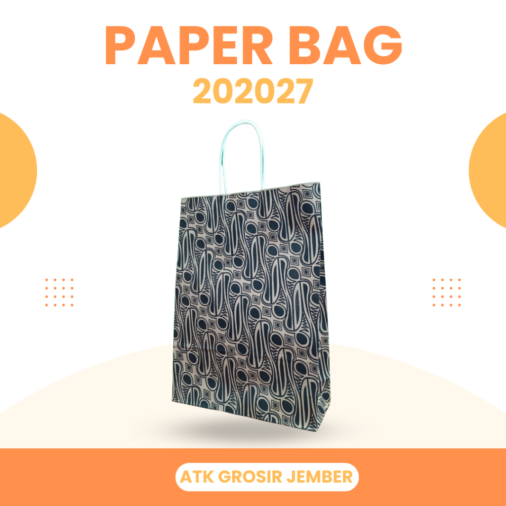 

Paper Bag Uk. 24x9x33 cm Motif Batik Hitam Tas Kertas (1 Pak Isi 20 Pcs) (S:PAK)