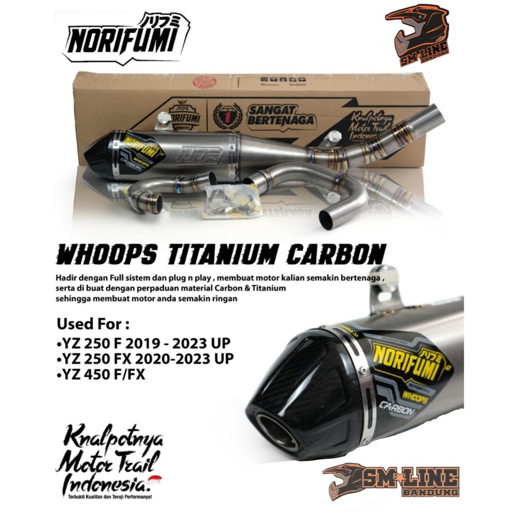 Knalpot Norifumi Whoops Titanium Carbon YZ 4 tak ORIGINAL NORIFUMI