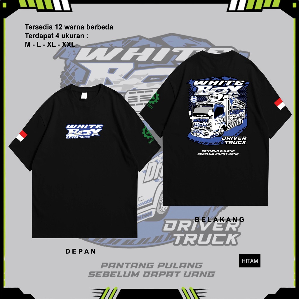 BAJU KAOS WHITE BOX TRUK KAOS BOX DRIVER KAOS DRIVER KAOS TRUK DEWASA KAOS TRUK OLENG