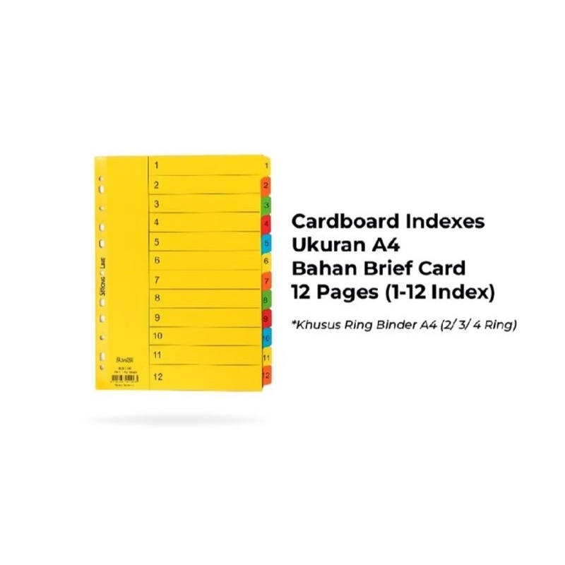 

Bantex Cardboard Indexes Angka 1-12 Ukuran A4
