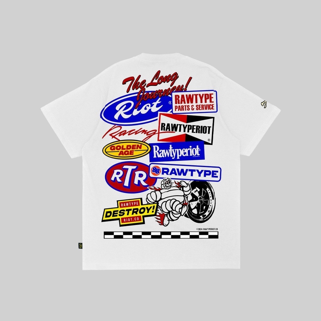 Kaos RAWTYPE RIOT Collase Tees Tshirt Kaos Racing Combed 24s