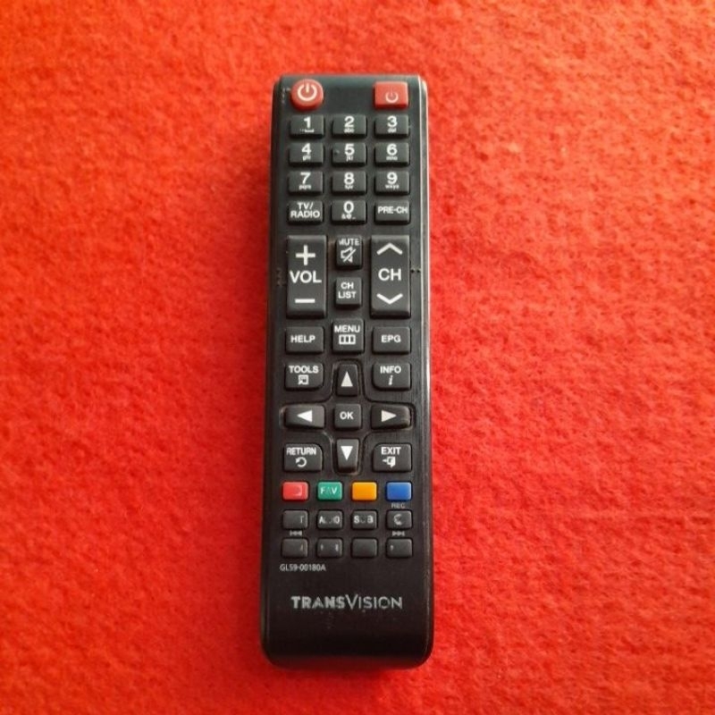 Remote TV Receiver TRANSVISION/SAMSUNG Original Asli . GL59 - 00180A . TANPA TUTUP BATERAI .