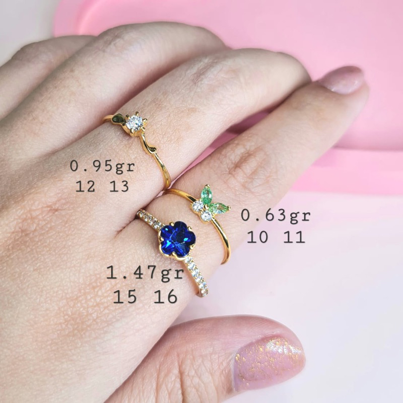 Cincin Emas Asli Cartir Spiral Cincin Emas UBS Paku cartir Permata Emas Asli Kadar 700