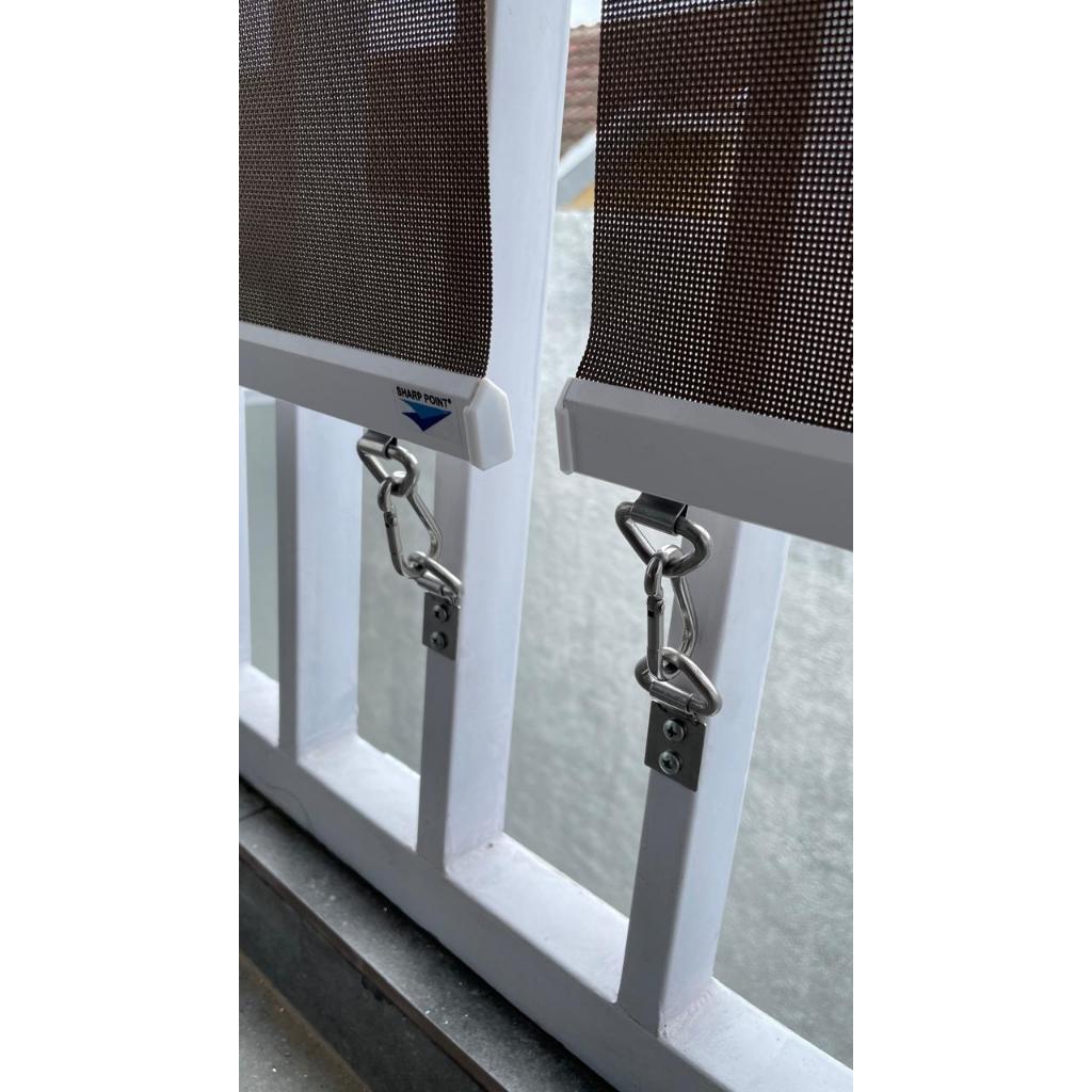 Carabiner Hook Stainless + Ring D Untuk Penahan Angin / Penahan Roller