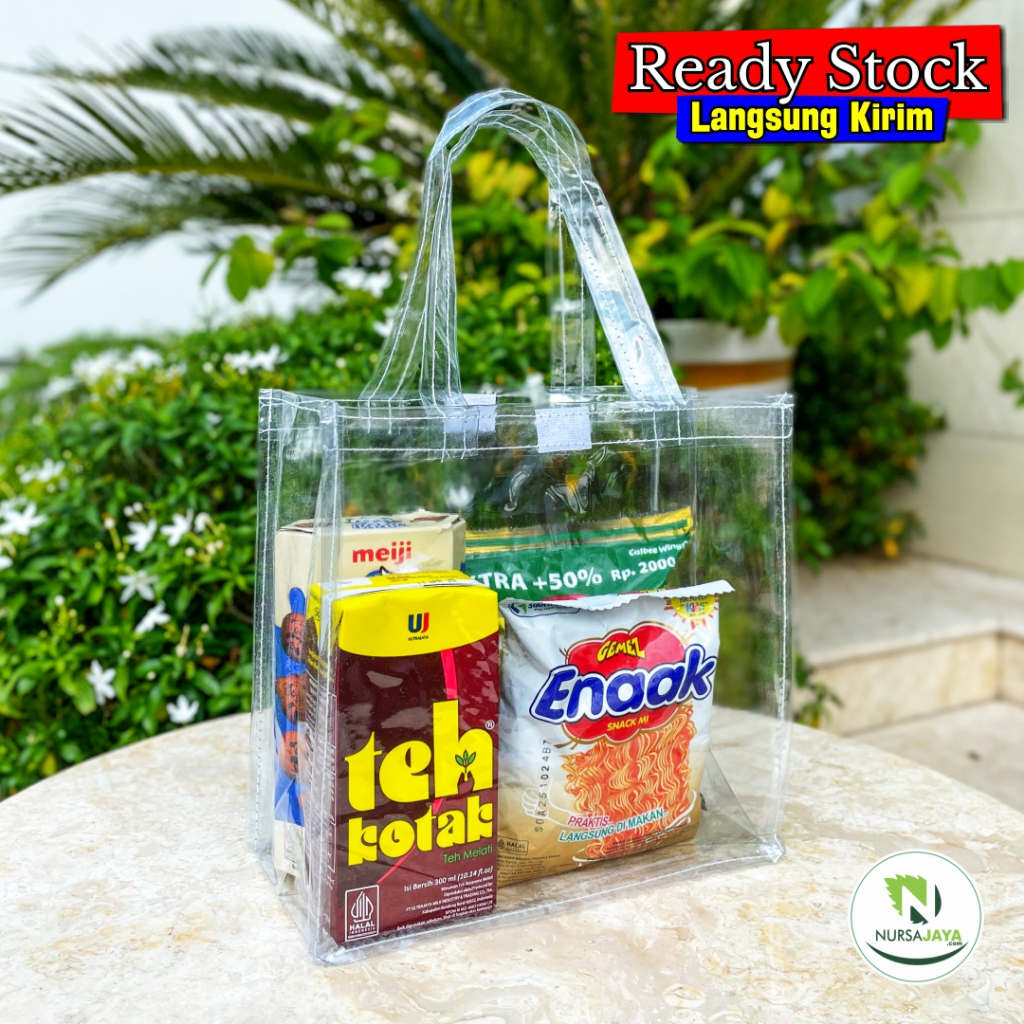 

20x20x10 Tas Mika Transparan Souvenir Tas Ulang Tahun Hampers Ultah Goody bag