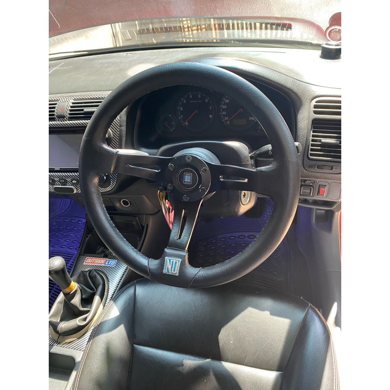 Stir racing nardi ukuran 14 inch warna hitam dan boskit pnp civic es