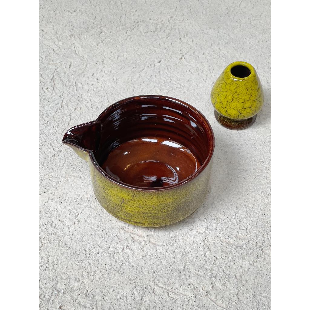 Matcha Bowl + Chasen Holder Ceramic Premium 32