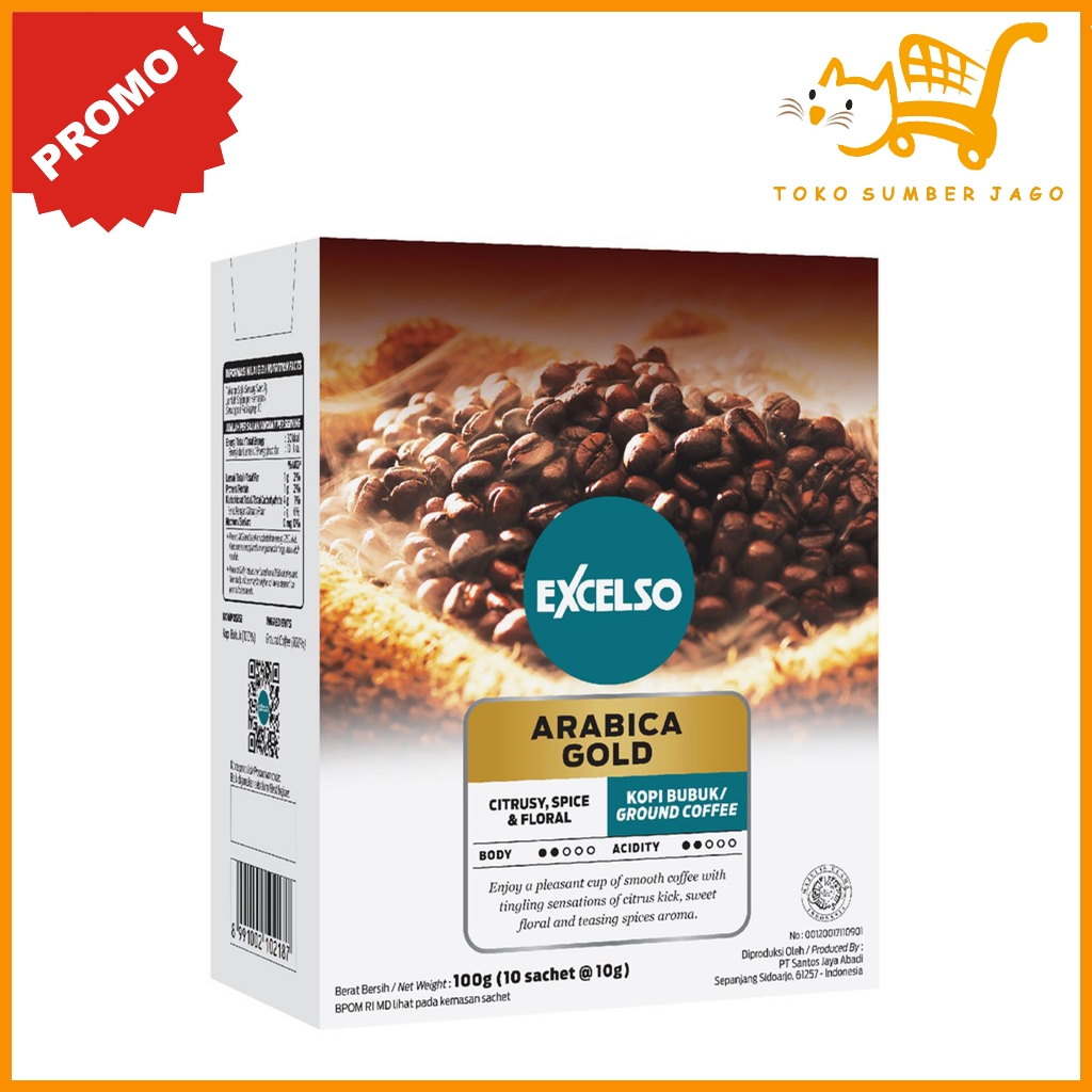 

Excelso Kopi Single Serving Arabica Gold - Folding Box (10 Sachets x 10gr)