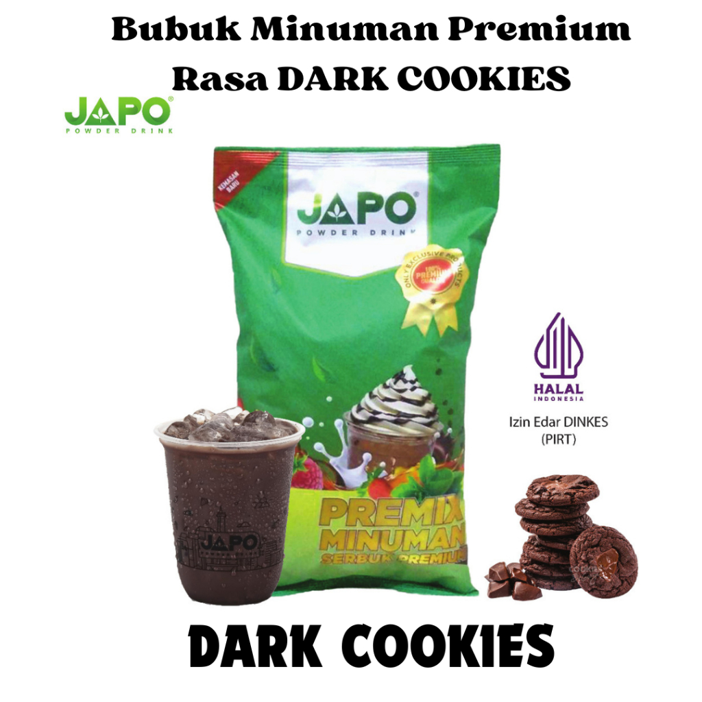 

1 KG JAPO DARK COOKIES PREMIUM POWDER DRINK | MINUMAN BUBUK INSTAN | ES TEH ANEKA RASA | DARK KUKIS