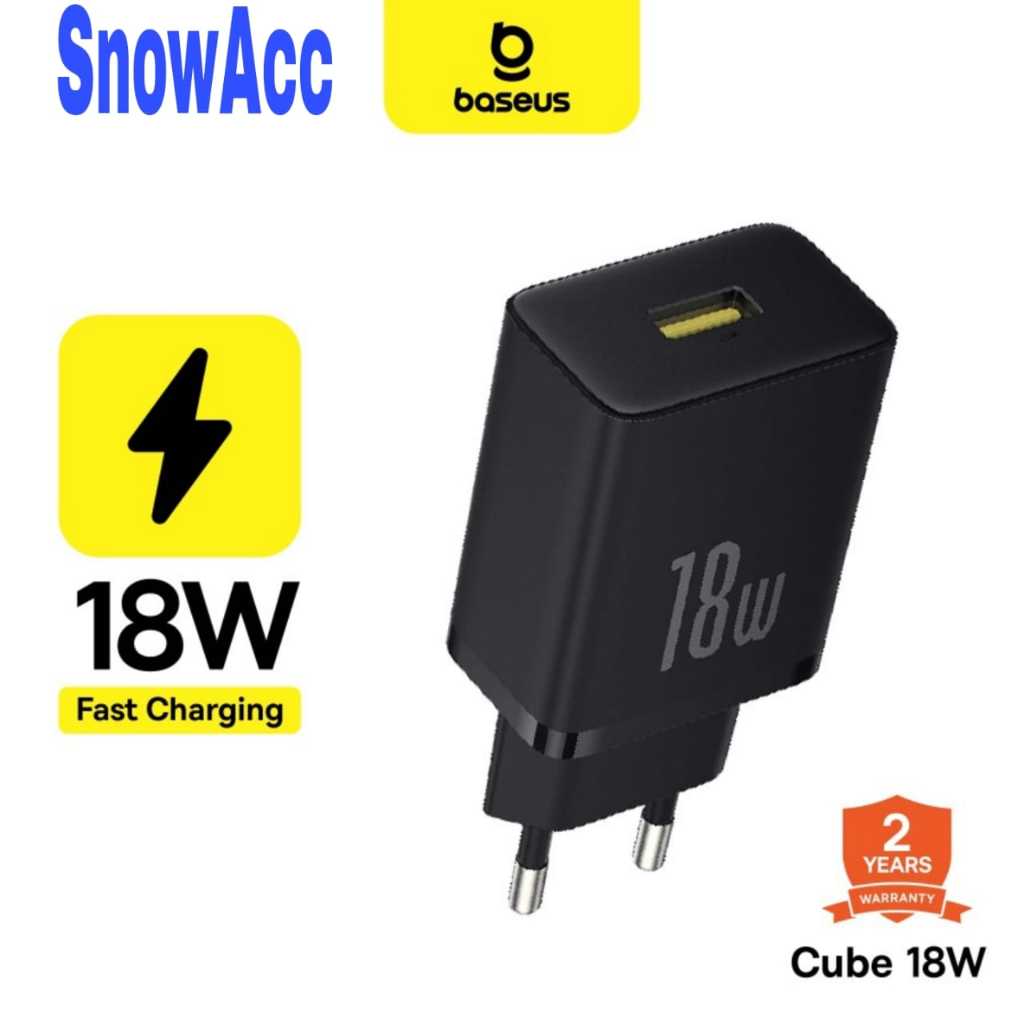 KEPALA CHARGER BASEUS QUICK CHARGER 18W FAST CHARGER ADAPTER CHARGER BASEUS CUBE FAST CHARGER