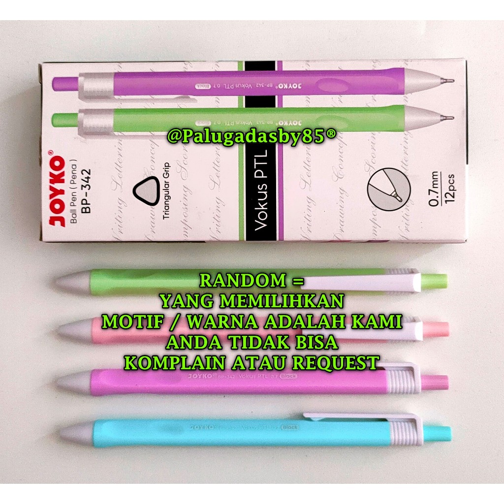 

(1 Biji) GROSIR Bolpen JOYKO BP-342 Vokus Pastel 0.7 mm Ball Pen / Ball Pen Pulpen Pena Joyko BP-342 Vokus 0.7 mm / Bolpoin Joyko BP342 BP 342