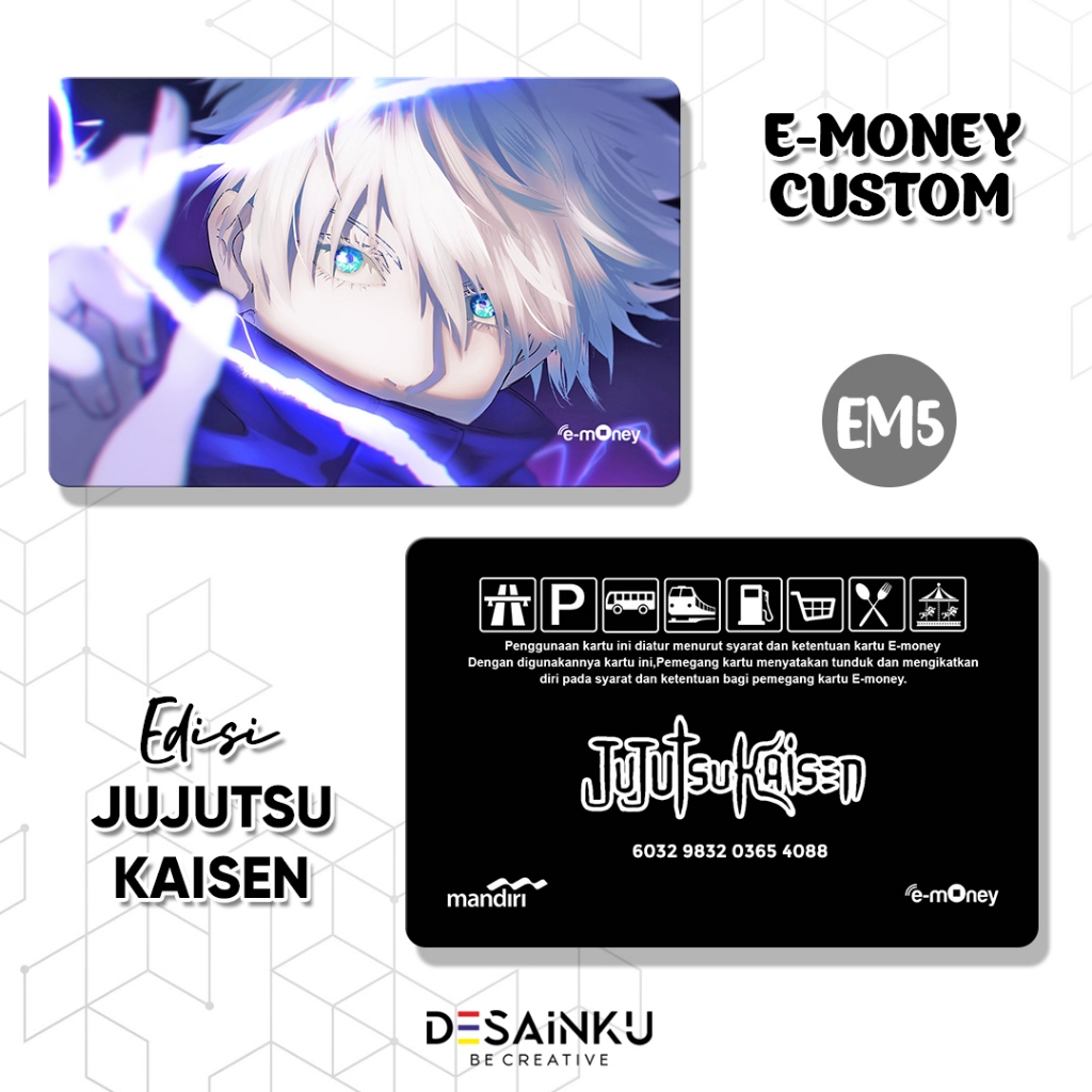 READY STOCK KARTU ELEKTRONIK JUJUTSU KAISEN EM 5 / FLAZZ / BRIZZI / TAPCASH / ETOLL