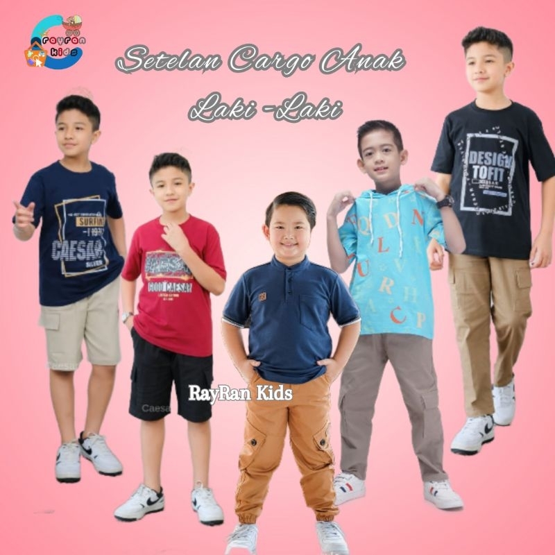 setelan hoodie anak laki laki model calana cargo set celana panjang anak cowok stelan anak cwok