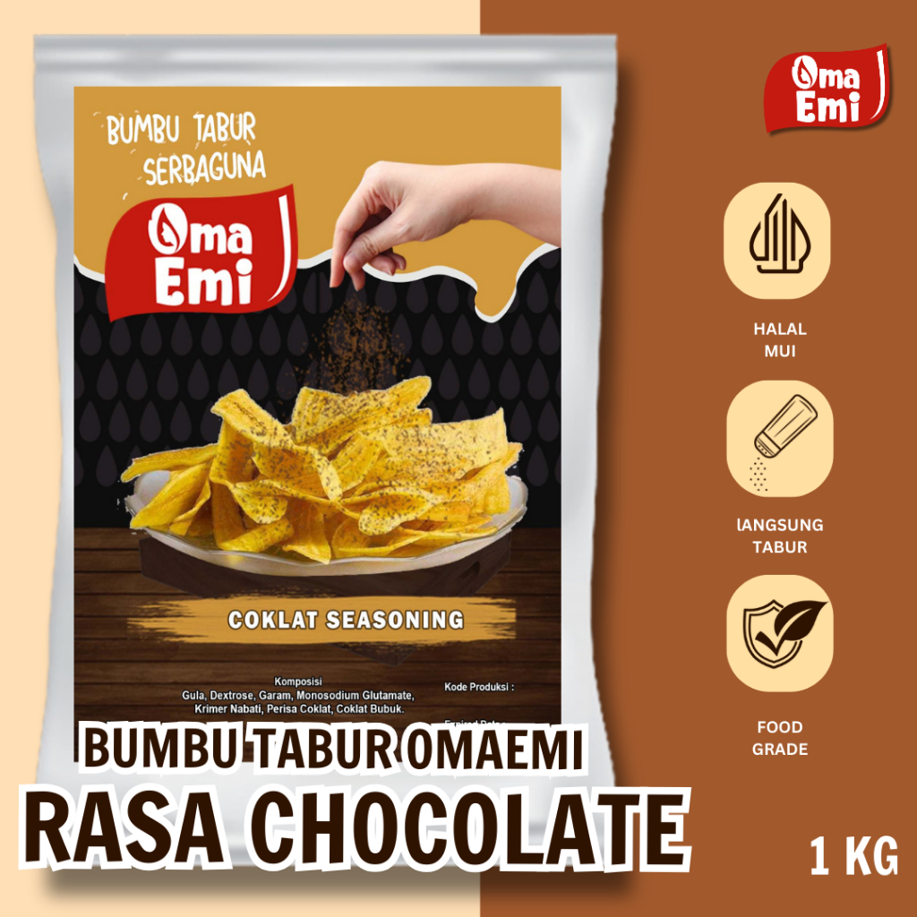 

BUMBU TABUR CHOCOLATE SEASONING KEMASAN 1 KG FOOD GRADE