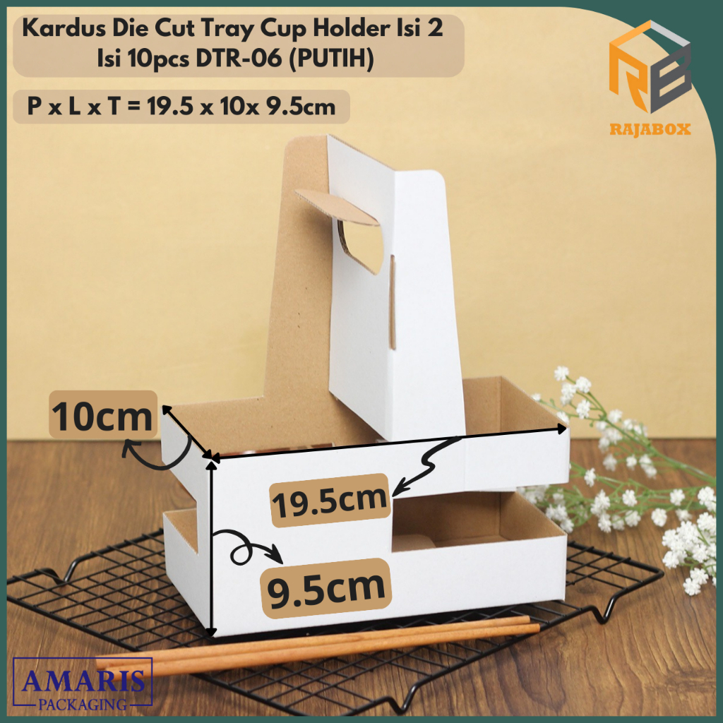 

pemegang cangkir kopi bisa untuk 2cup kopi Kardus Die Cut Tray Cup Holder Isi 10pcs DTR-06