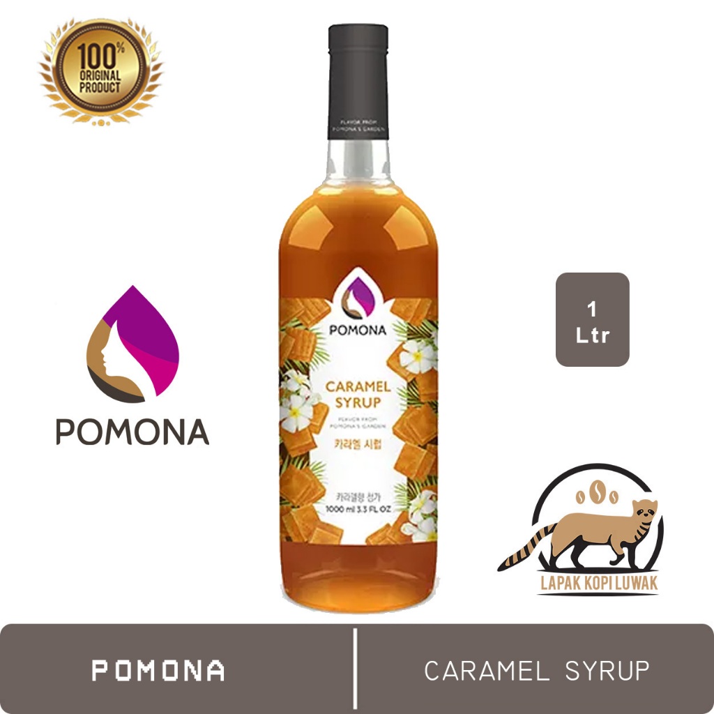 

Caramel Syrup merk Pomona 1 L