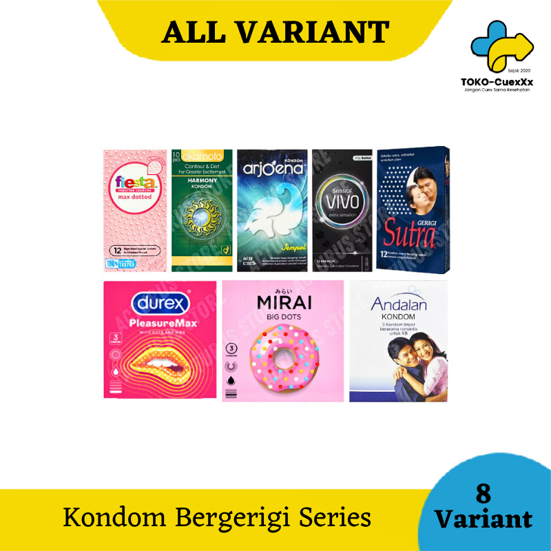Kondom Bergerigi Series - Sutra - Fiesta - Durex - Vivo - Arjoena - Mirai - Okamoto Kondom Gerigi