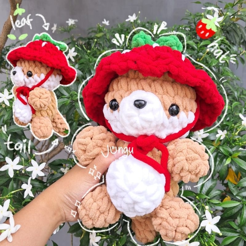 [25cm & 8cm] otter crochet doll and keychain | boneka rajut otter dan gantungan kunci otter | jungug