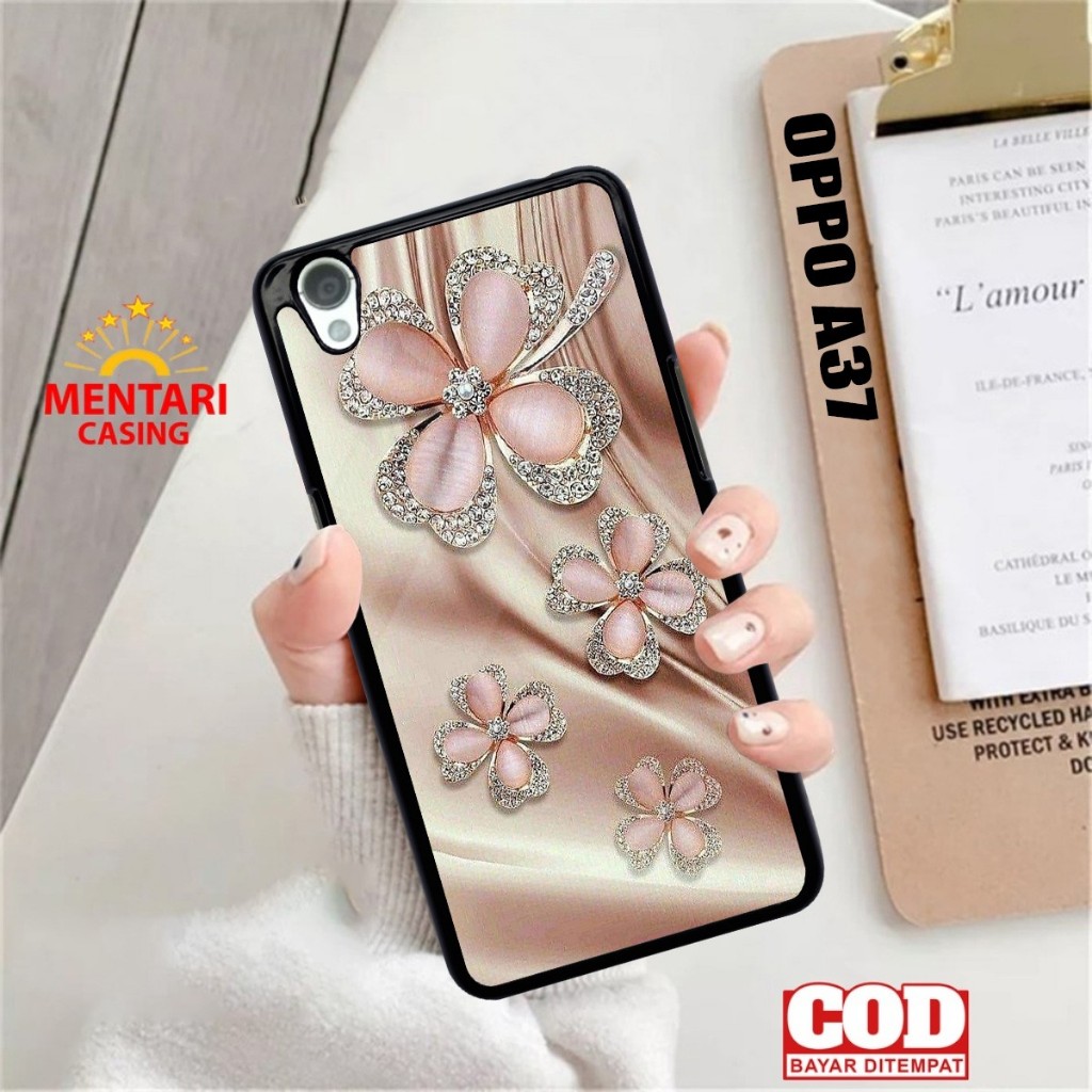 Case Oppo A37 Casing Oppo A37 Motif Bunga Bahan Hardcase Softcase Premium Glossy Terbaru Case Glosy 