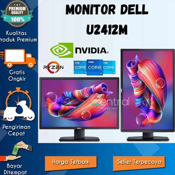 LED Monitor 24 Inch Dell U2412M FHD IPS  Second Mulus  g O1A6