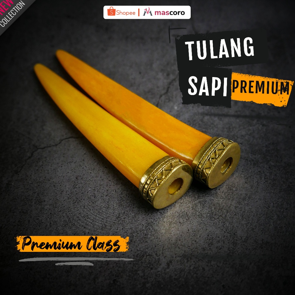 once cangklong pipa roko berbahan tulang sapi tebal premium bentuk gading panjang 1213cm  padudan se