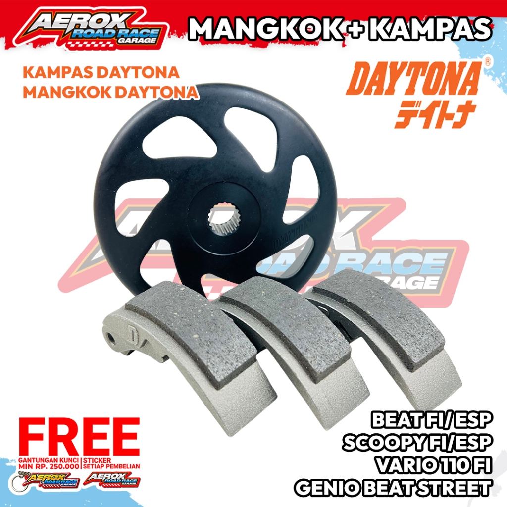 PAKET MANGKOK DAYTONA & KAMPAS GANDA DAYTONA GENIO Beat Fi, ESP, POP, Scoopy Fi ESP Hi-Torque Dayton