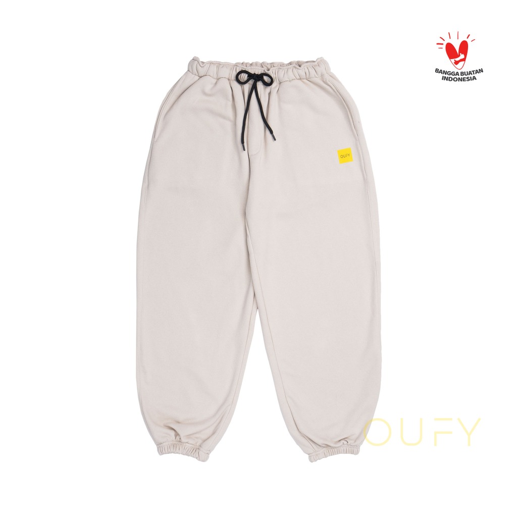 OUFY Street Savvy Celana Jogger Pants Beige Panjang Cream
