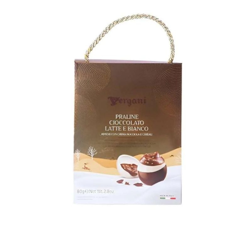 

vergani pochette hazelnut choco 80g gold