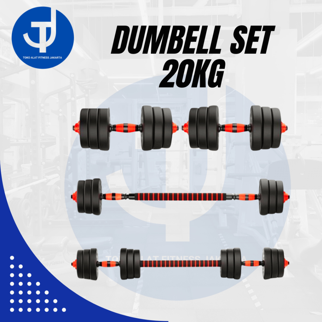 Dumbell set 20kg alat fitness dumbell pvc Barbel set 20 kg ORIGINAL