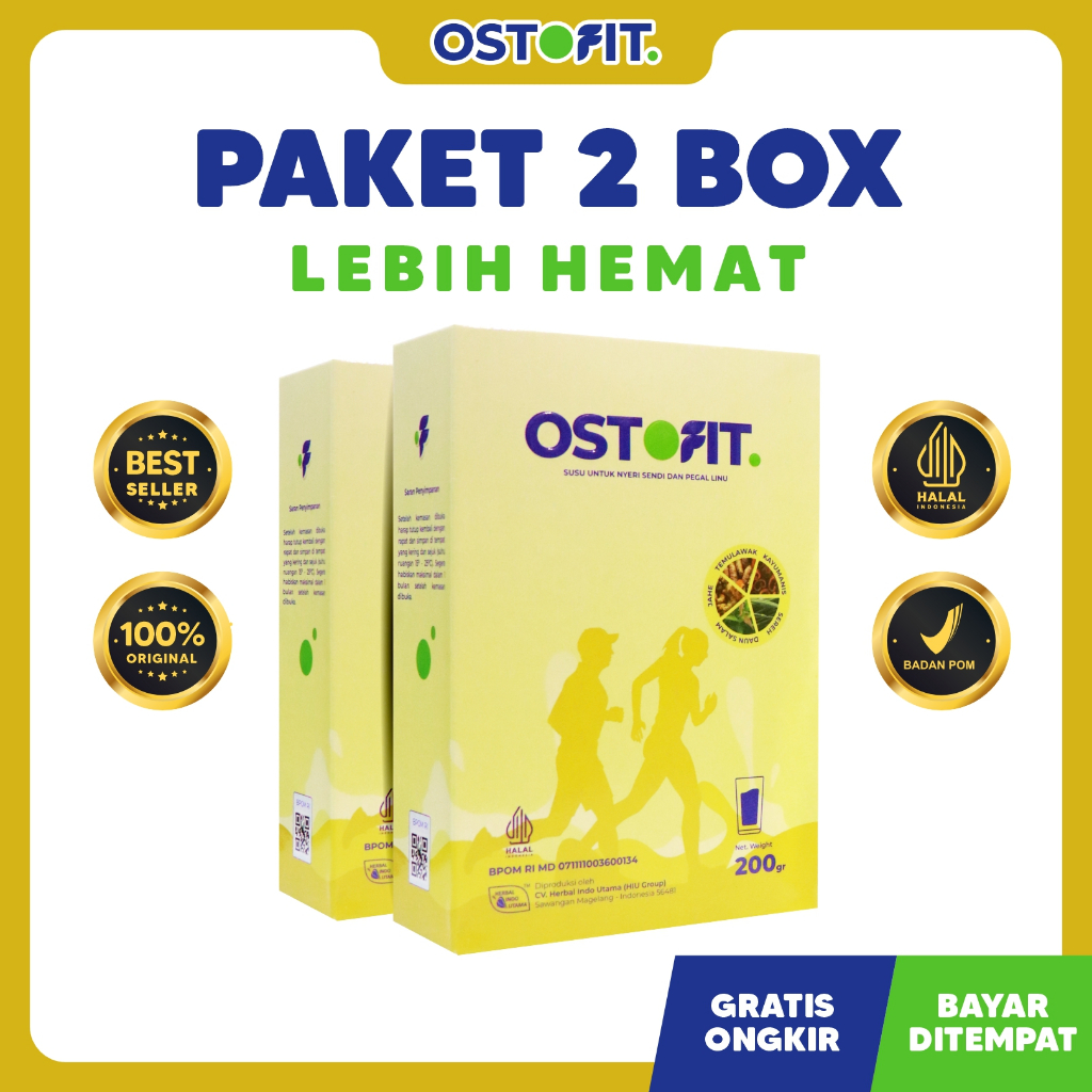 

Ostofit Paket 2 Box Lebih Hemat - Ampuh Atasi Nyeri Sendi Rematik & Asam Urat 100% Original Herbal