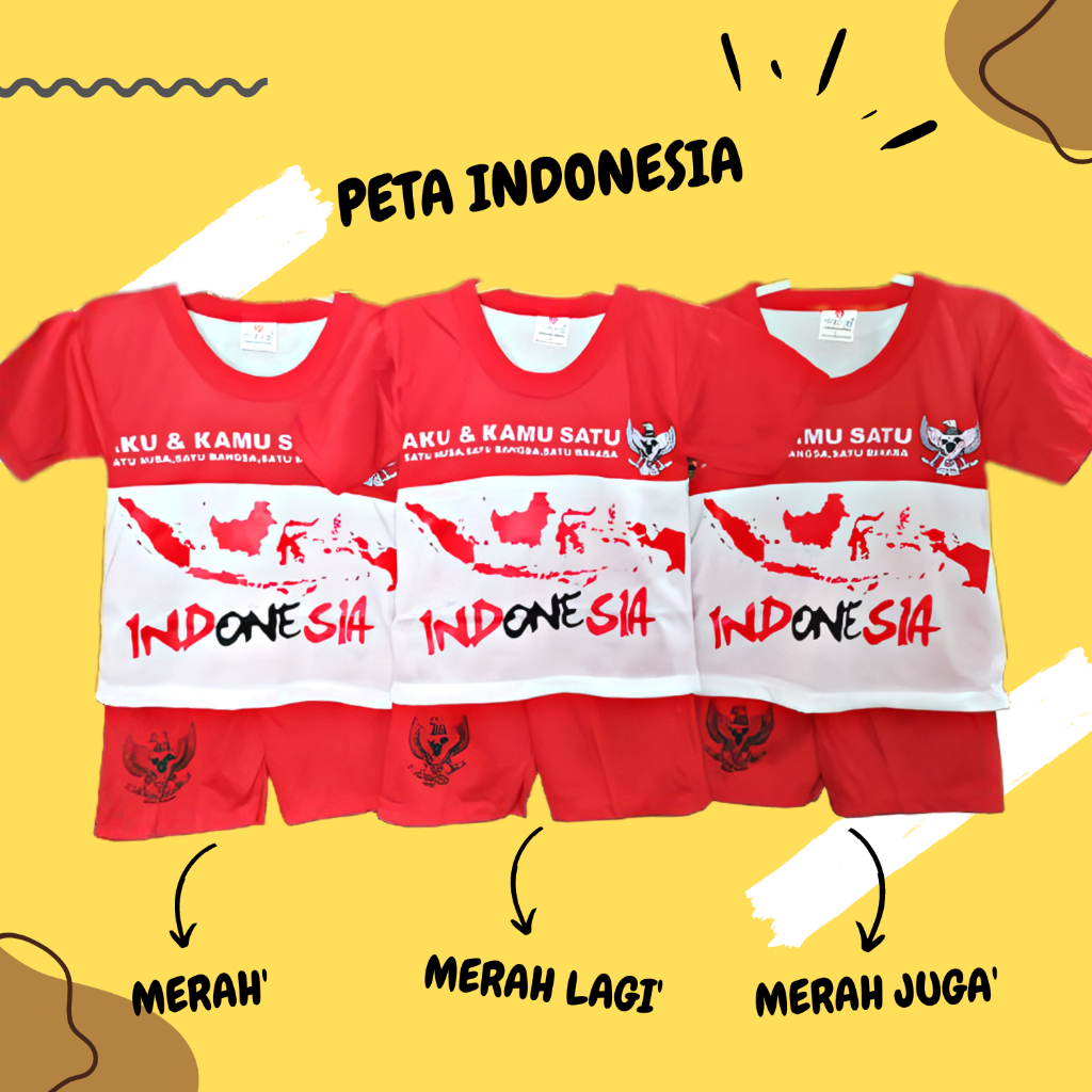 Baju Setelan Anak Oblong 17 Agustusan Murah